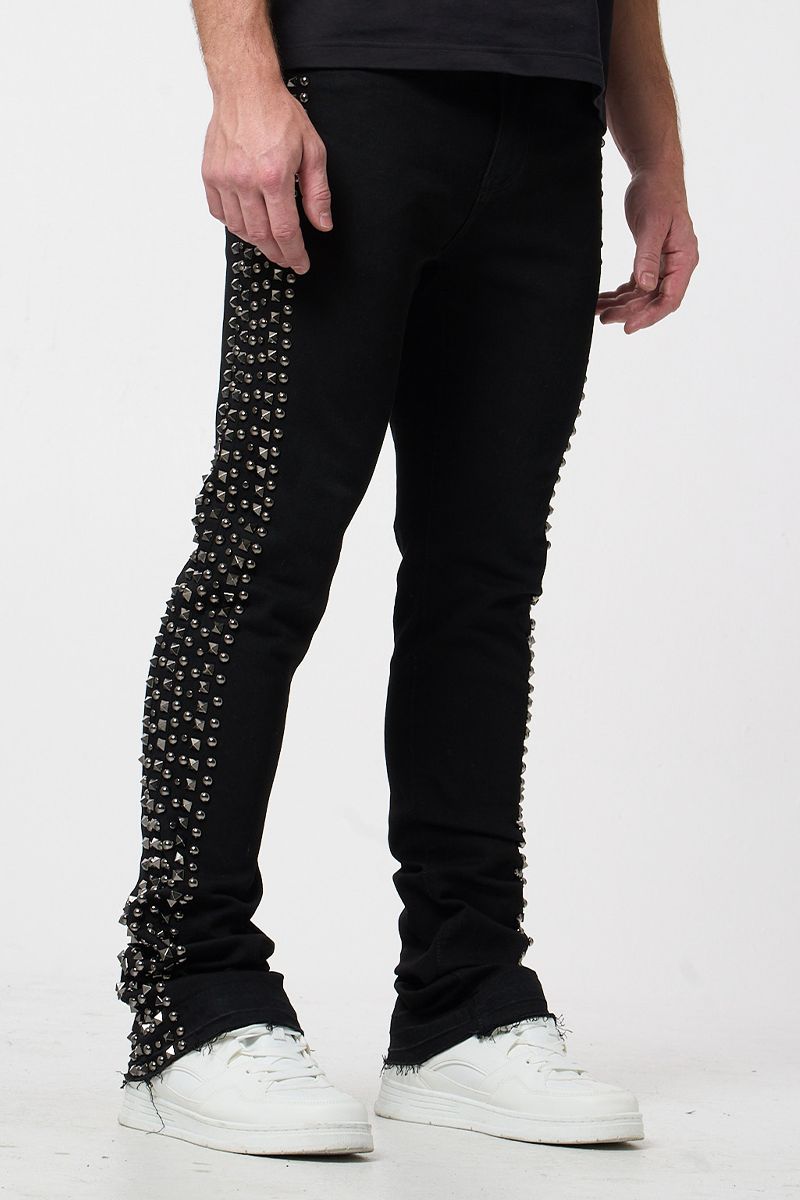 WAIMEA- Stacked Denim JET BLACK Stones