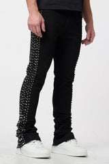 WAIMEA- Stacked Denim JET BLACK Stones