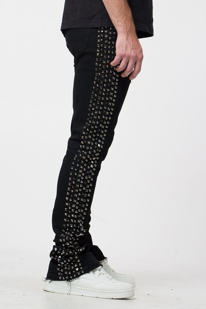 WAIMEA- Stacked Denim JET BLACK Stones
