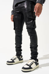 SERENEDE - ONYX COATEDBLACK Cargo Jeans