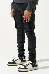 SERENEDE - ONYX COATEDBLACK Cargo Jeans