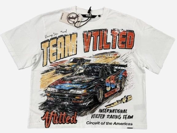 VTILTED- "OVERTAKE" CROP TEE