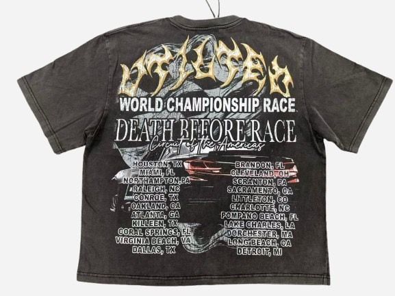 VTILTED- "DEATH" CROP TEE