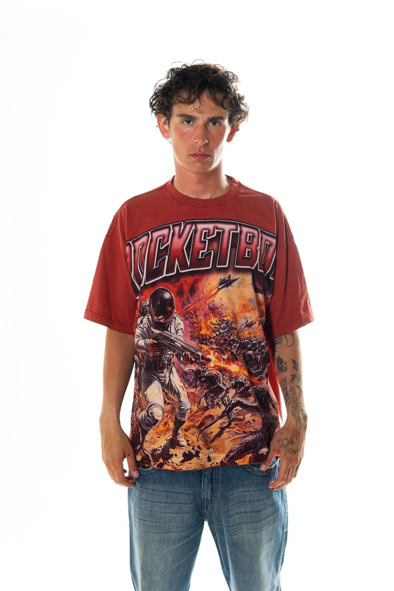 Rocket Boy 1 Man Army Tee (Burgundy)