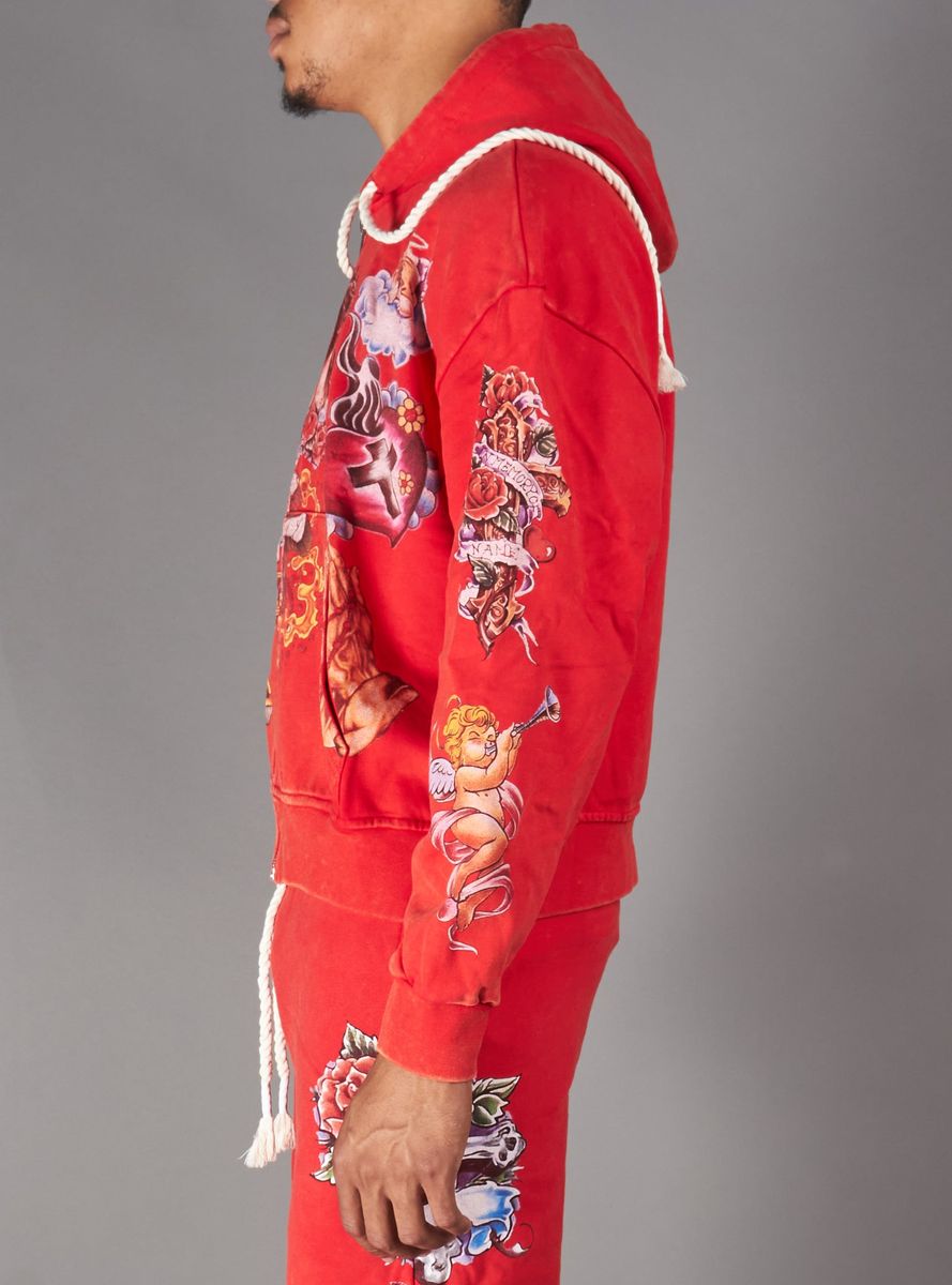 Politics Hoodie - Nivin - Jujube Red