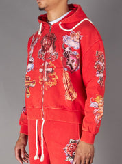 Politics Hoodie - Nivin - Jujube Red