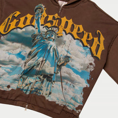 GODSPEED Chrome Liberty Zip Hoodie V2 (Brown Wash)