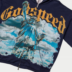 GODSPEED Chrome Liberty Zip Hoodie V2 (Navy Wash)