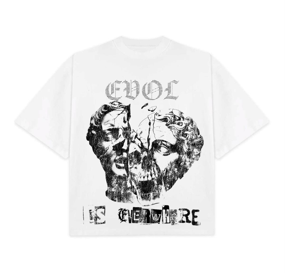 EVOL - EVOL IS EVERYWHERE RHINESTONES WHITE SHIRT