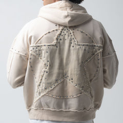 HUDSON- STAR STONES FLEECE OVERSIZED HOODY SAIL