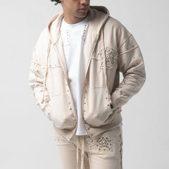 HUDSON- STAR STONES FLEECE OVERSIZED HOODY SAIL
