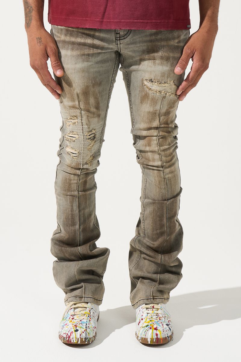 SERENEDE - NANODUST GREYRUST Stacked Jeans