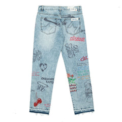 FREE REFILLS- GRAFFITI JEANS BLUE WASH