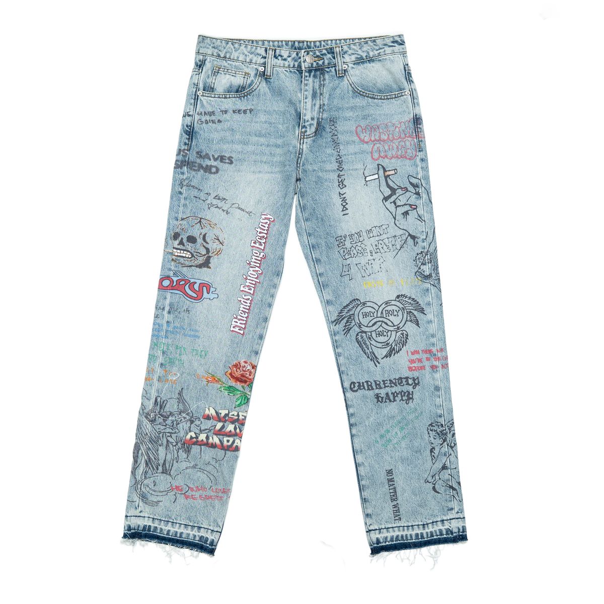 FREE REFILLS- GRAFFITI JEANS BLUE WASH