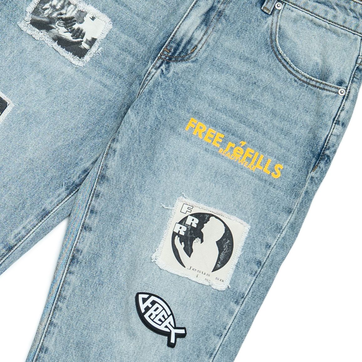 FREE REFILLS- PATCHWORK DENIM BLUE WASH