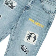 FREE REFILLS- PATCHWORK DENIM BLUE WASH