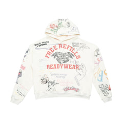 FREE REFILLS- GRAFFITI HOODIE OFF WHITE