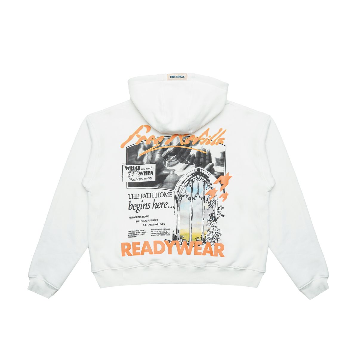 FREE REFILLS- REHAB HOODIE OFF WHITE