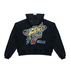 FREE REFILLS- AMOEBA ZIPUP HOODIE BLACK