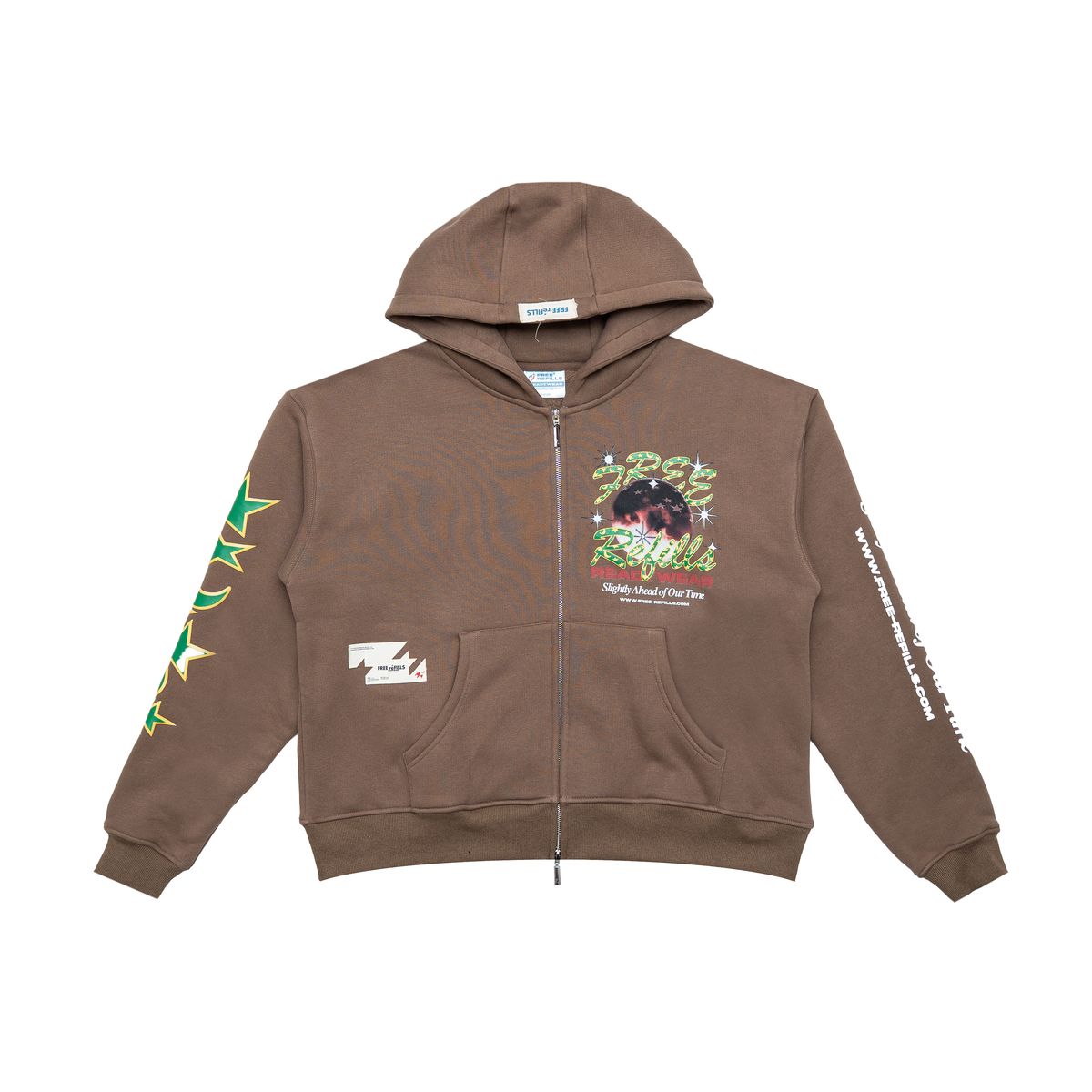 FREE REFILLS- PSYCHIC ZIPUP HOODIE BROWN