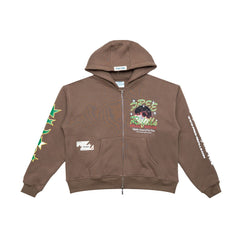 FREE REFILLS- PSYCHIC ZIPUP HOODIE BROWN