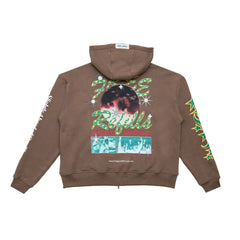 FREE REFILLS- PSYCHIC ZIPUP HOODIE BROWN
