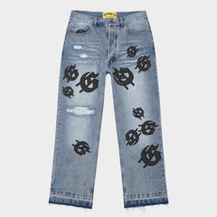 GODSPEED Scattered GS Logo Denim (Blue Wash)