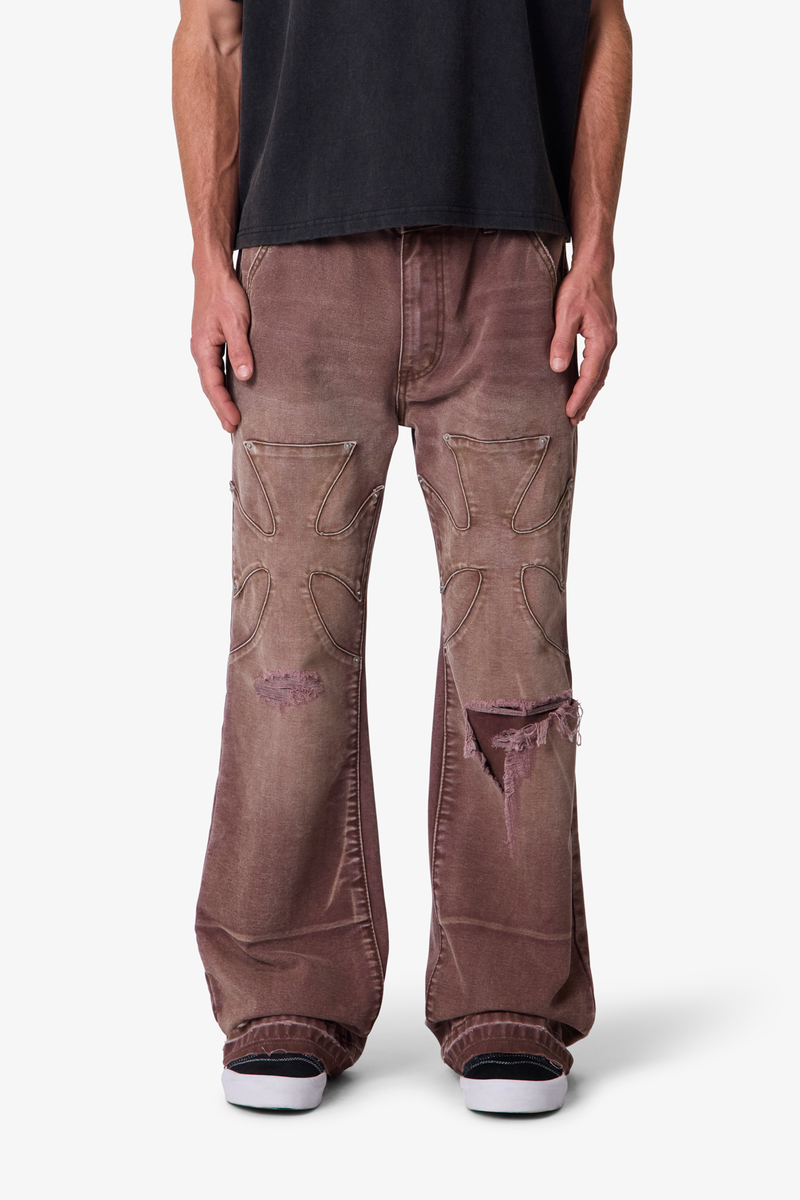 MNML - Distressed Iron Cross Denim - Brown
