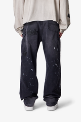 MNML - Torn Fleur Double Knee Pants - Washed Black