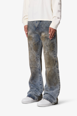MNML - Oil Stain Iron Cross Denim - Blue