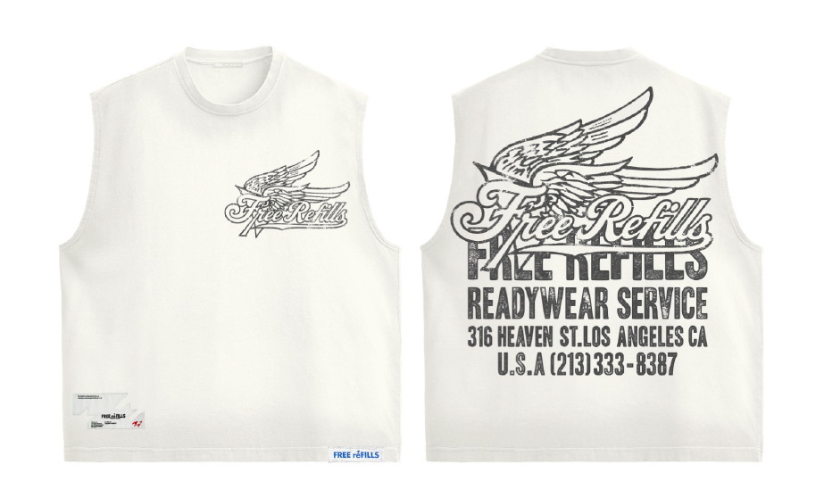 FREE REFILLS- SERVICE CUT OFF - OFF WHITE