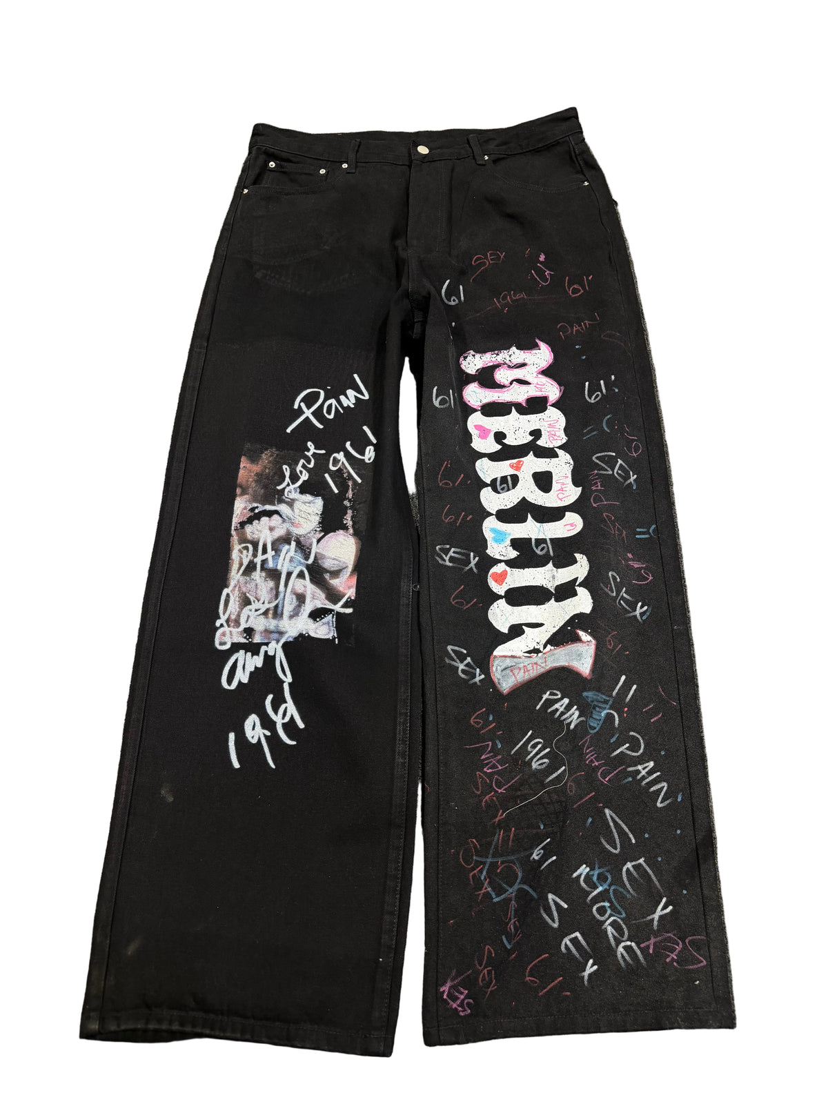 MERLINS FATHER - RAINBOW PANTS - BLACK