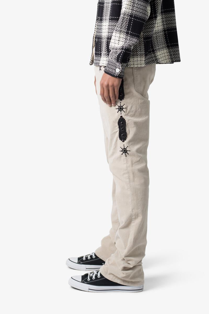 MNML - B374 Studded Flare Denim - White