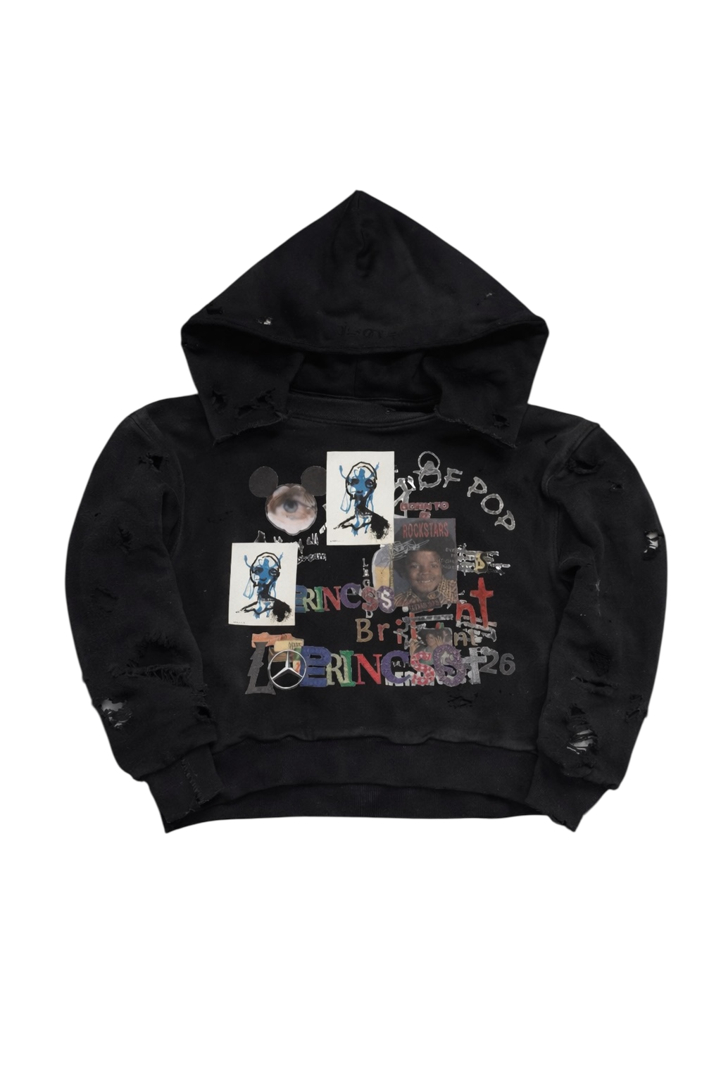 LERINCESS- Crazy vintage black hoodie