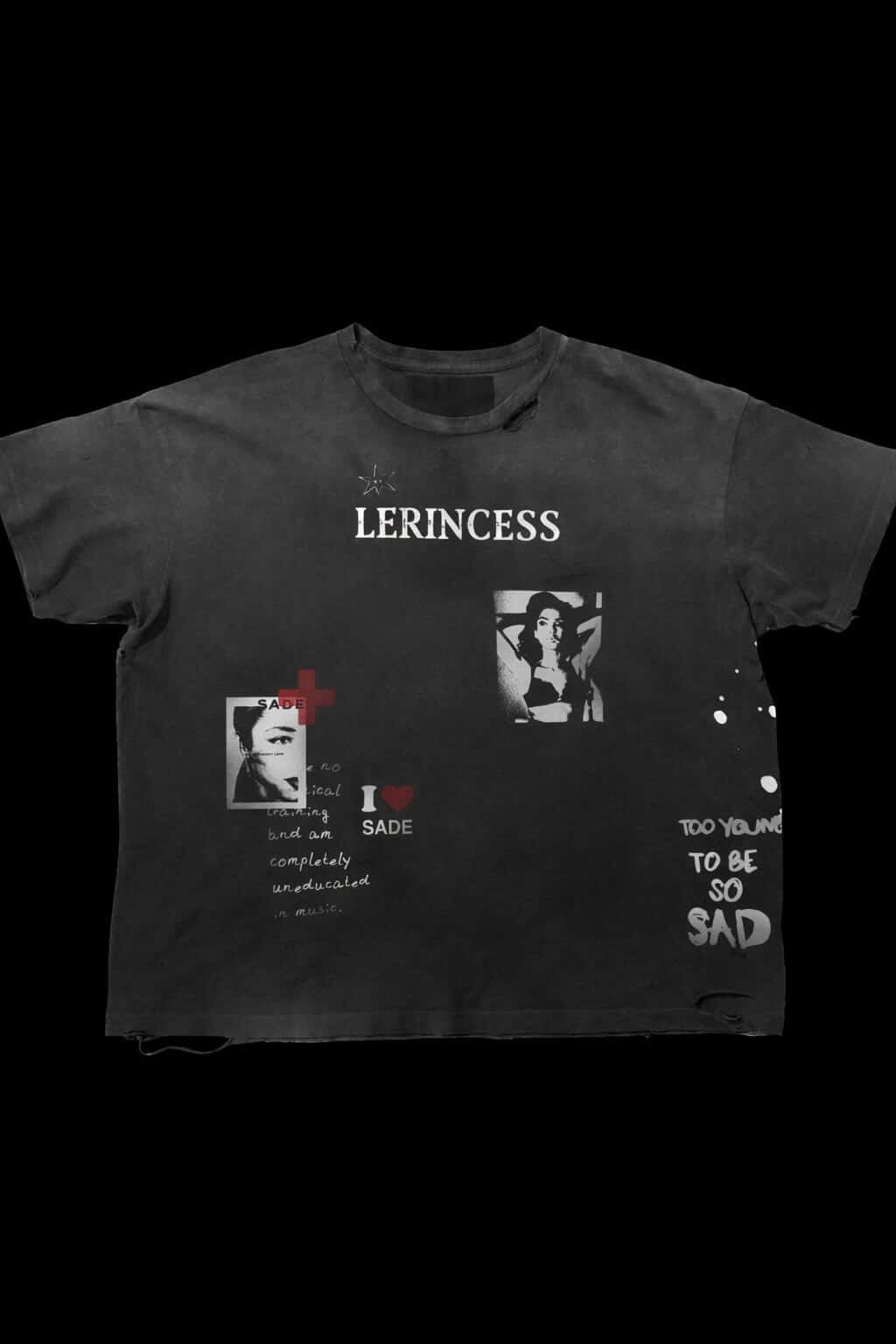 LERINCESS- SADE VINTAGE BLACK TEE (Copy)