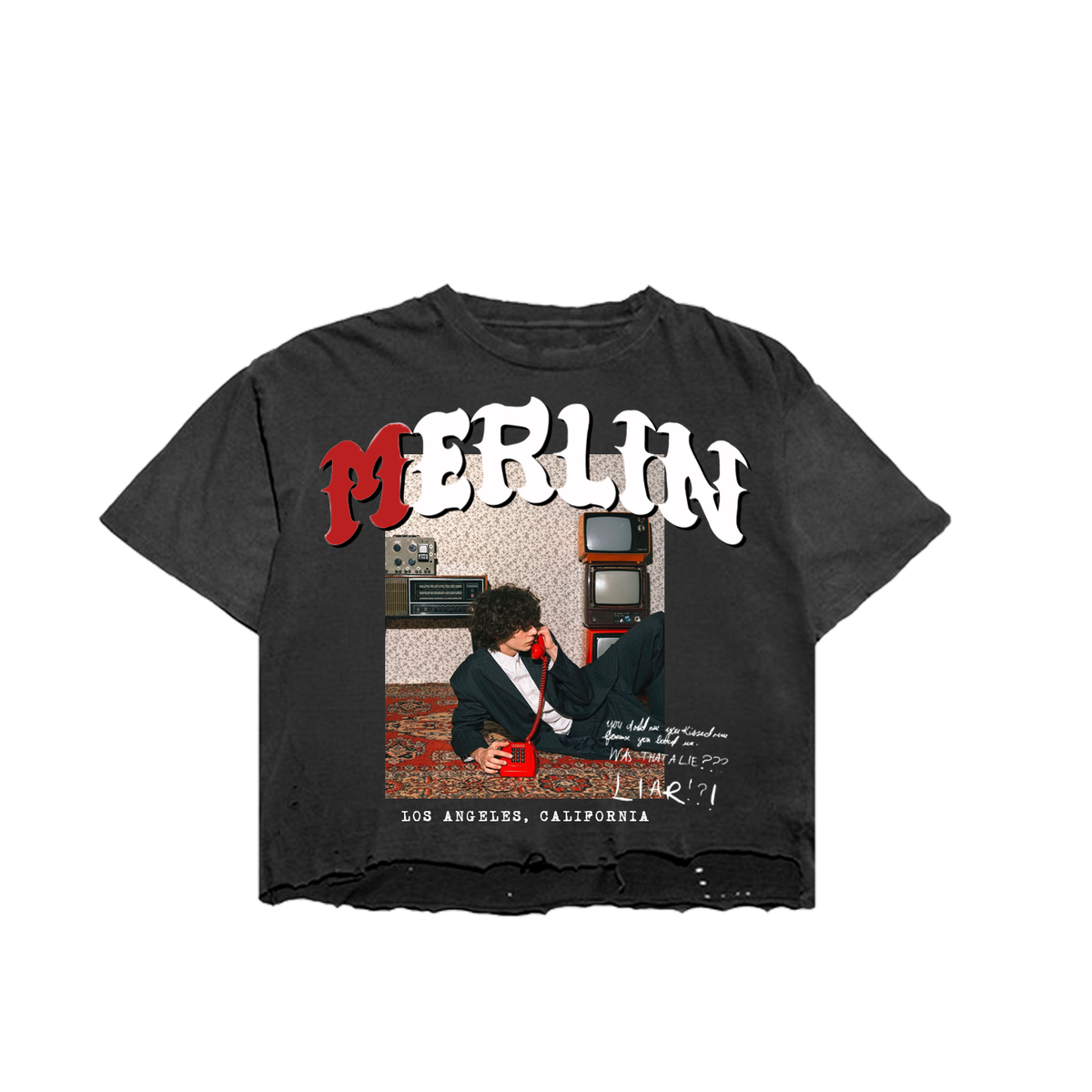 Merlin - The Red Phone Tee Black