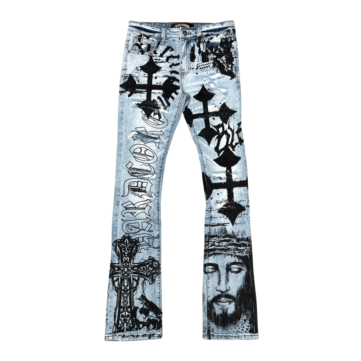 VICIOUS- PREMIUM FLARED DENIM WITH ARTWORK