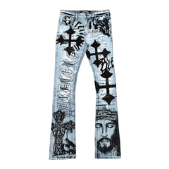 VICIOUS- PREMIUM FLARED DENIM WITH ARTWORK