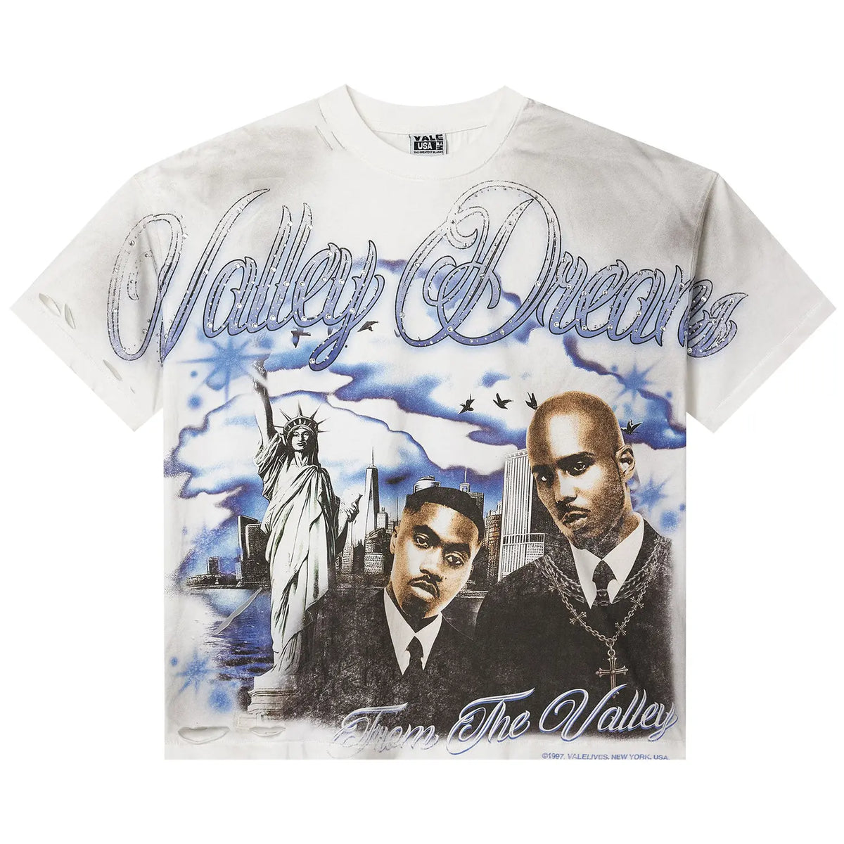 Vale Forever Godfather Bling Tee 'White/Blue/Jeweled' (VJ)