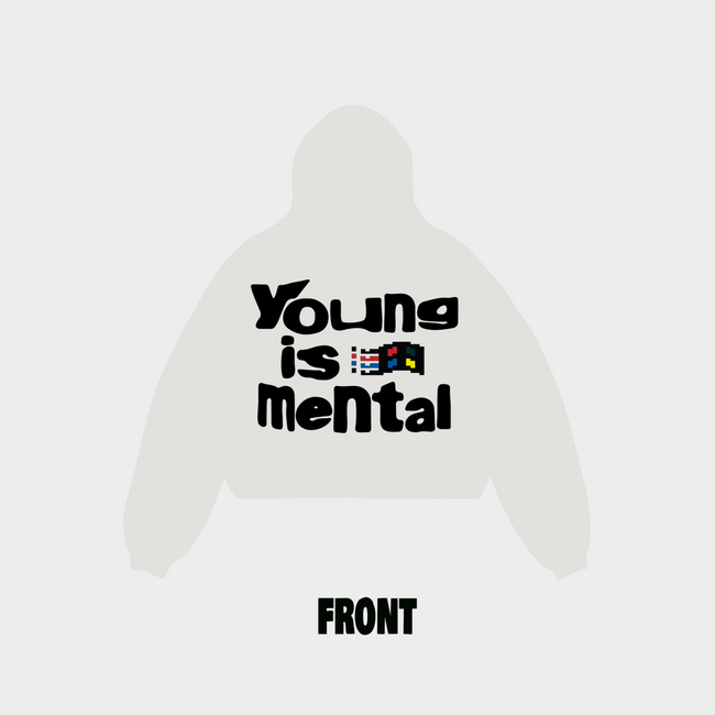 RED LETTERS - YOUNG IS MENTAL BONE HOODIE