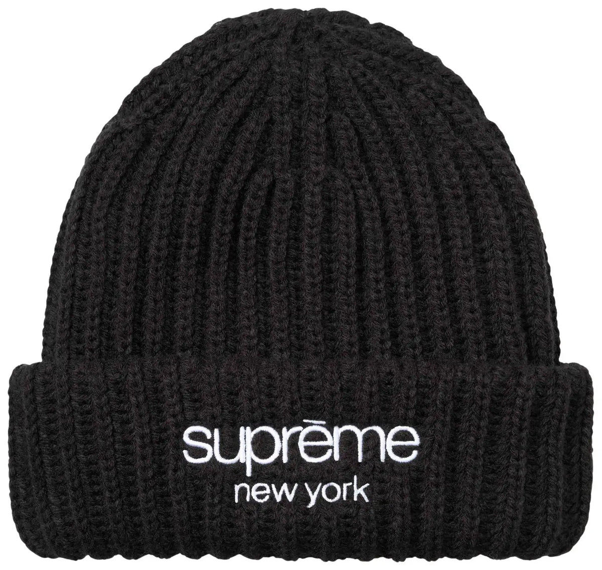 Supreme Classic Logo Chunky Ribbed Beanie (FW26) Black (CJ)