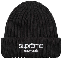 Supreme Classic Logo Chunky Ribbed Beanie (FW26) Black (CJ)