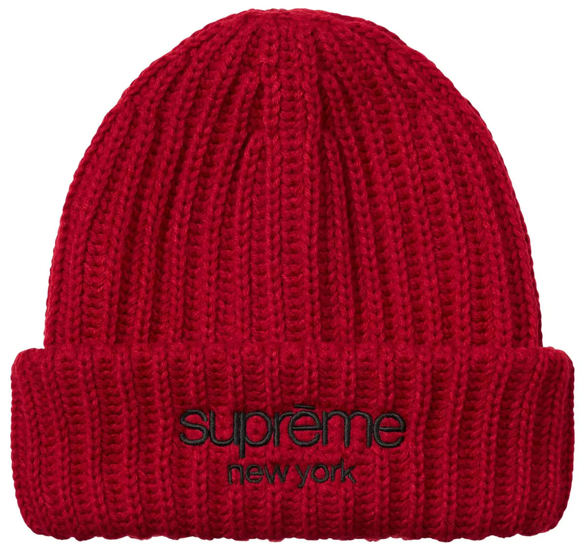 Supreme Classic Logo Chunky Ribbed Beanie (FW26) Red (CJ)
