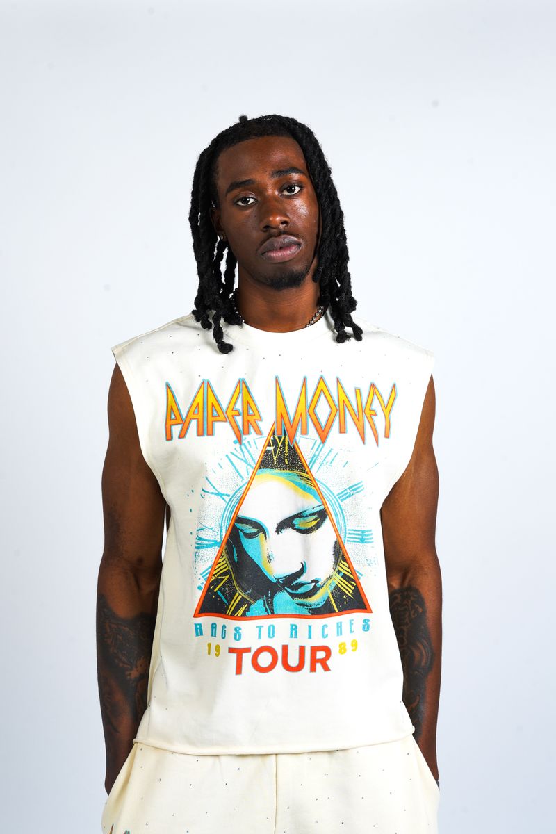 PM - DEF MONEY SLEEVELESS TEE - IVORY