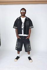 FRATERNAL - BLACK CONCRETE PEARL JORTS