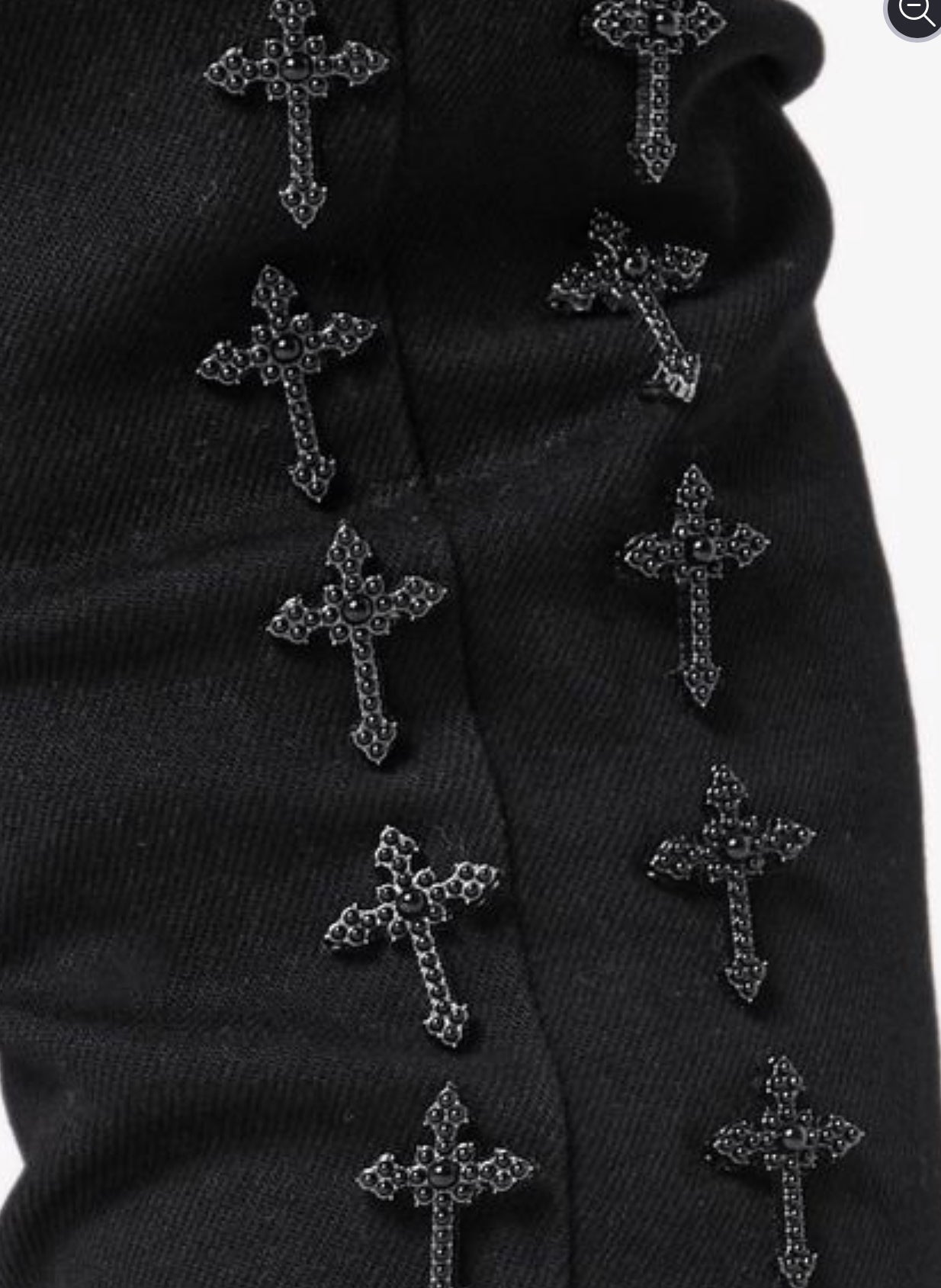 GUAPI - All Black Crosses Embellished Denim