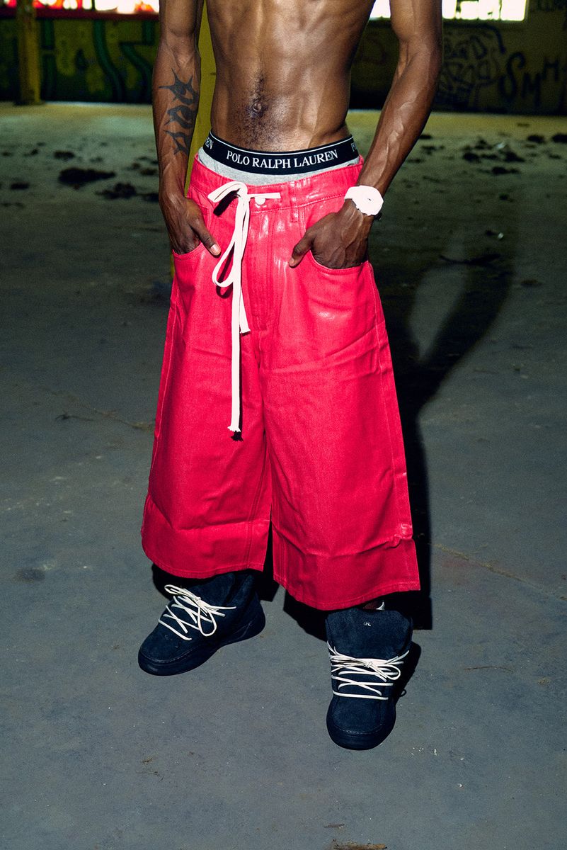 Syair Saihara - Red Waxed Canvas Shorts