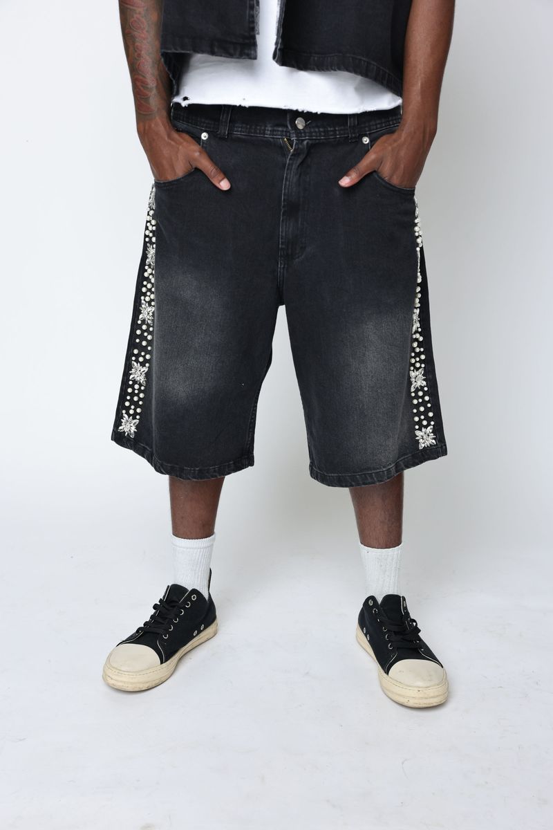 FRATERNAL - BLACK CONCRETE PEARL JORTS