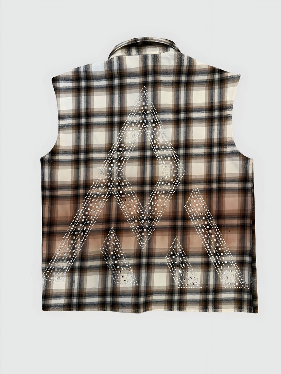 PM - RHINESTONE FLANNEL - TAN