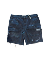 RICHEEZA - Breaking You" Reconstructed Carpenter Denim Shorts - BLACK